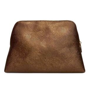 Youzey Metallic Ember Bronze Cosmetic Bag 10” x 3” x 7” -  New